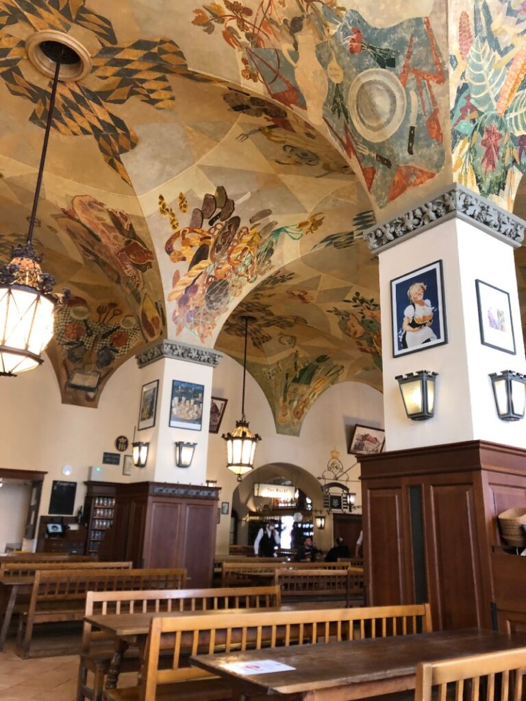 The inside ceiling of the Hofbräuhaus 