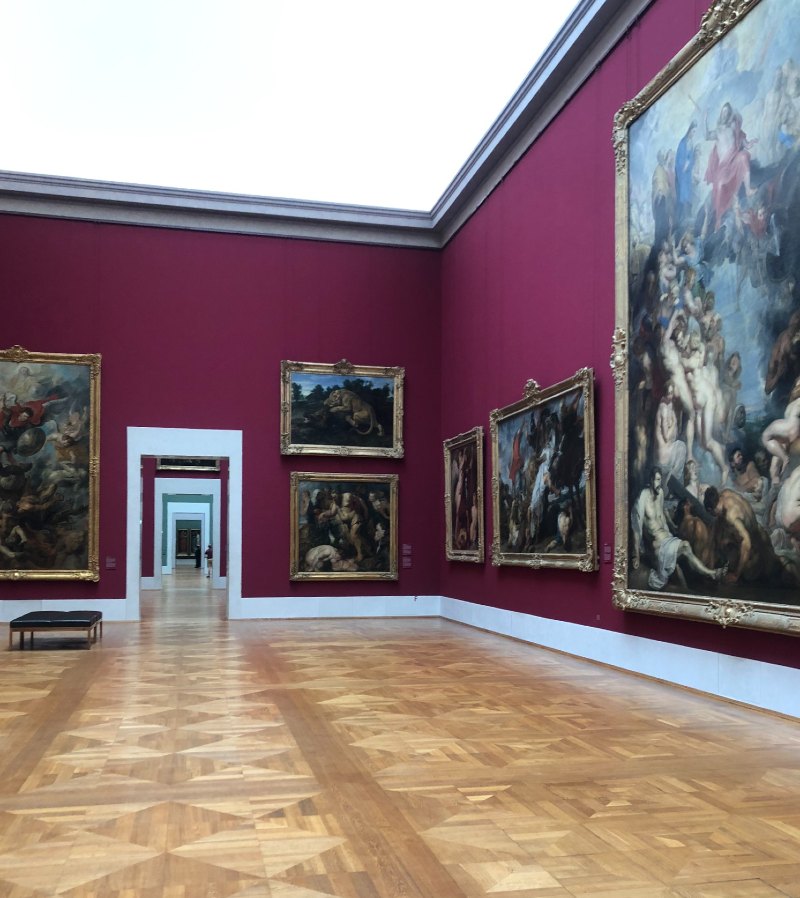 A view of paintings at the Alte Pinakothek Museum