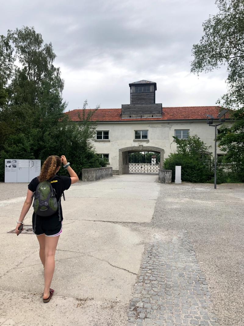 Teenager Tourist Outside of Dachau