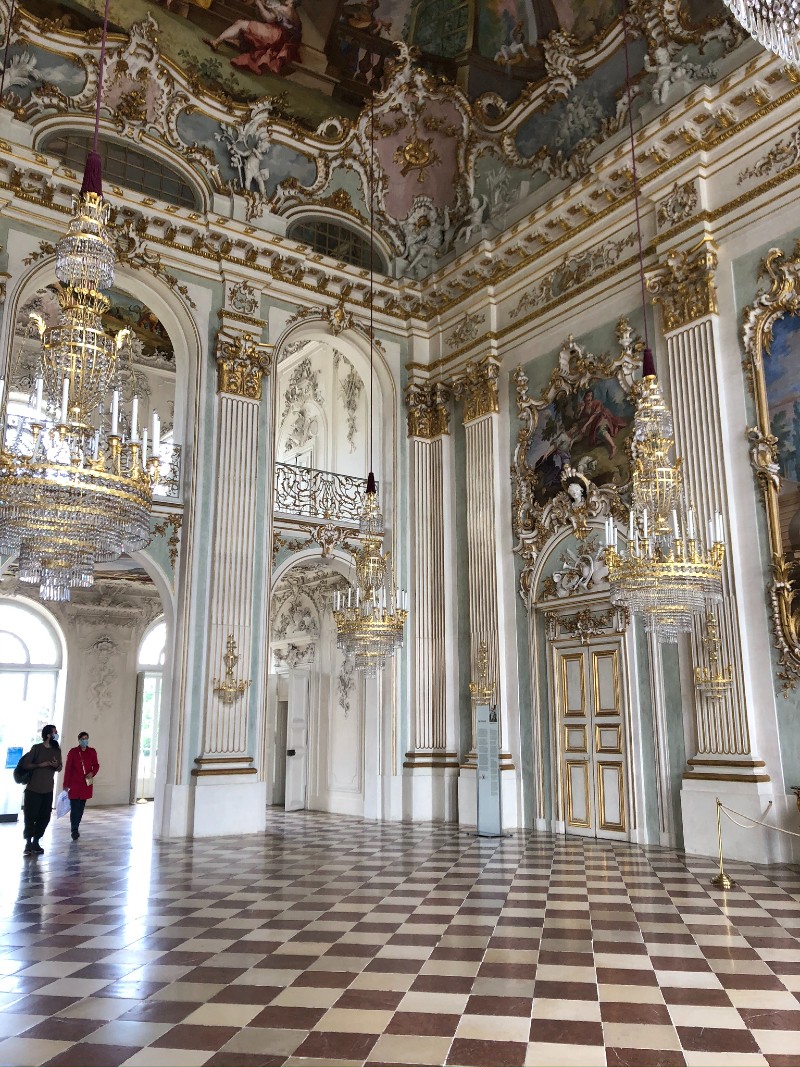 The elaborate interior of Nymphenburg Palace.  